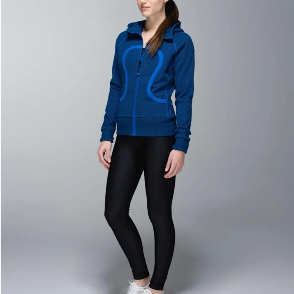 Lululemon Scuba Hoodie Double Diamond Baroque Blue Size 6 Preloved Condition